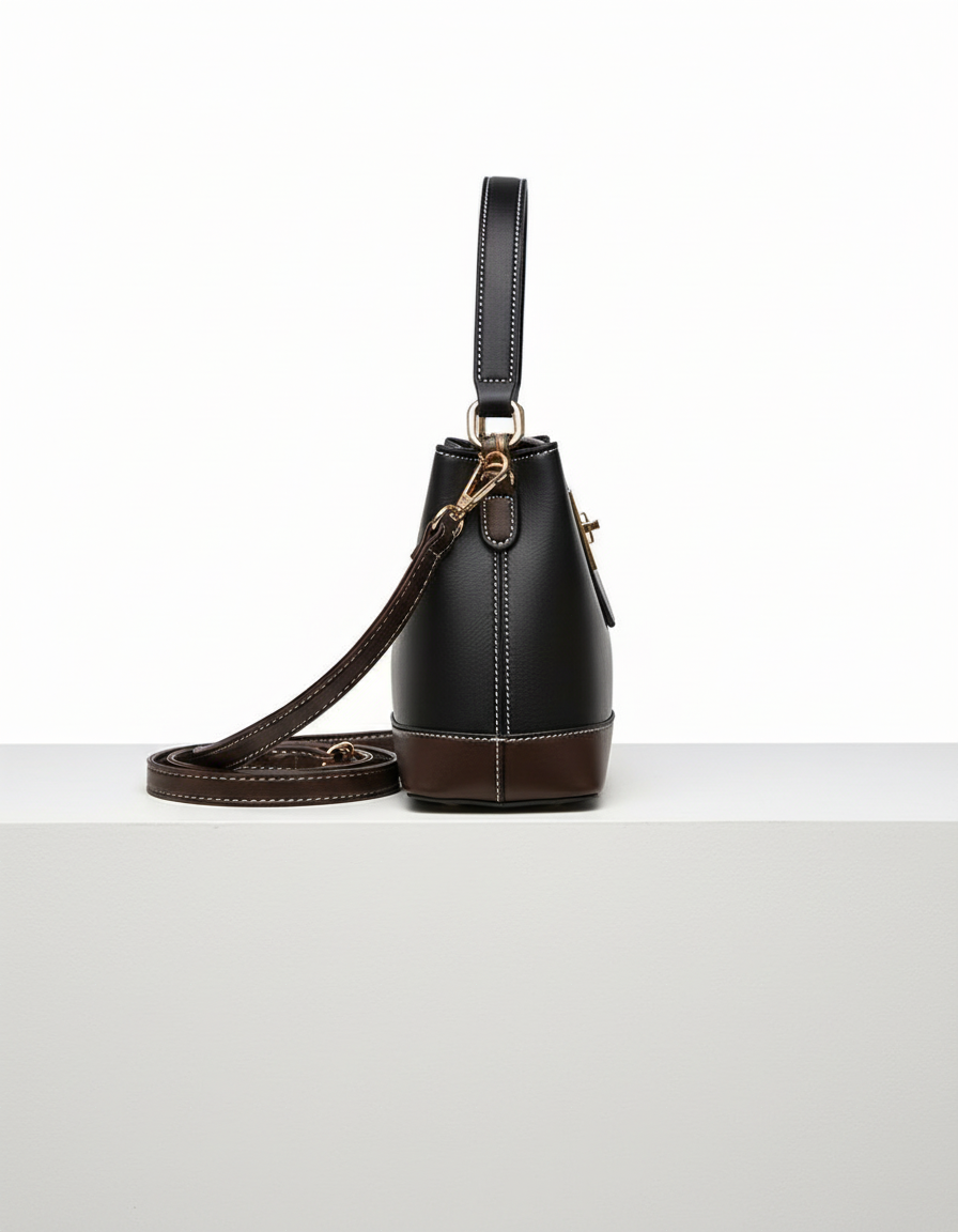 Mala Bucket Elegante com Fecho Metálico